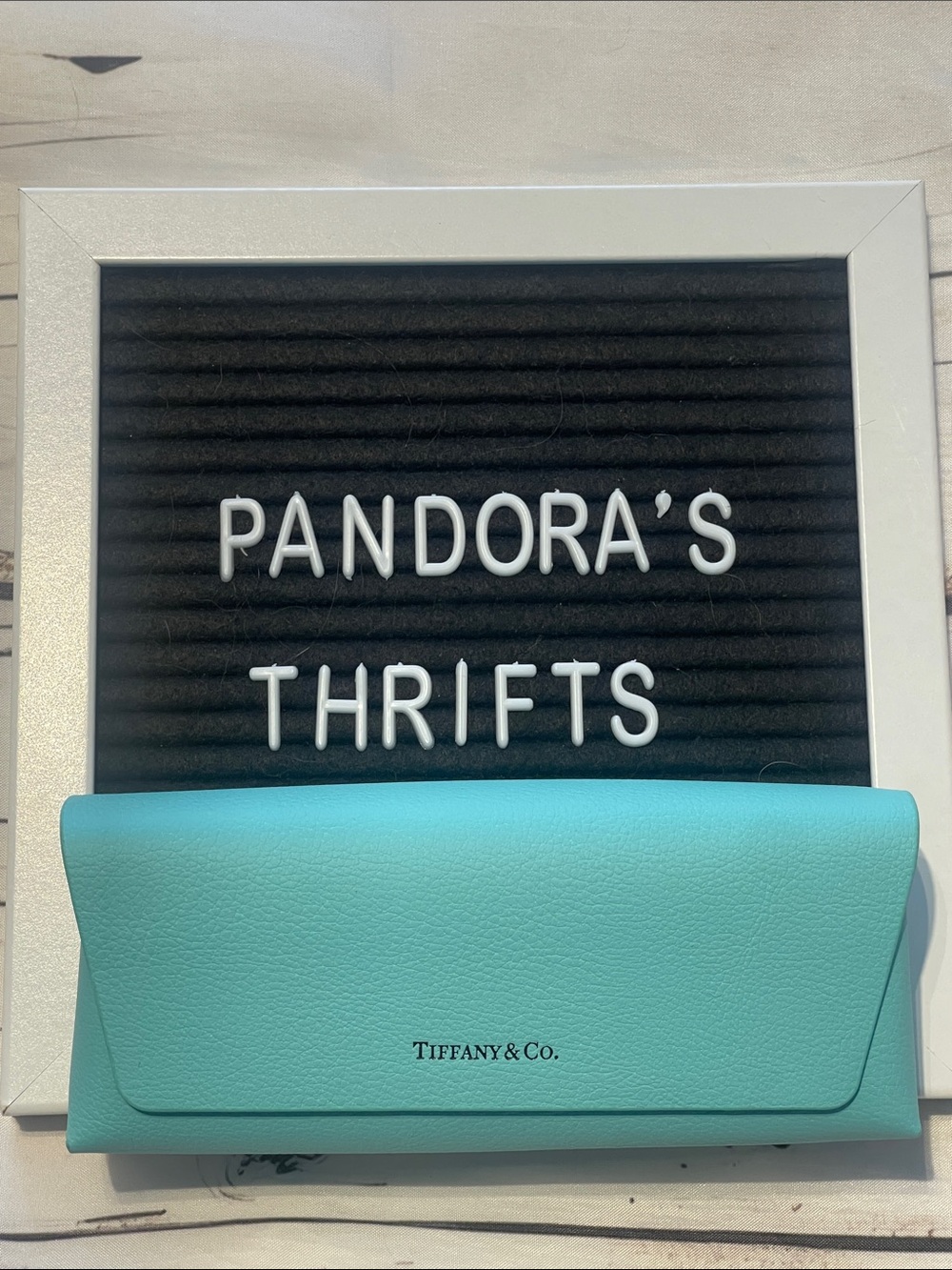 Tiffany & Co. Turquoise Leather Eyeglass Case Preowned Like New!